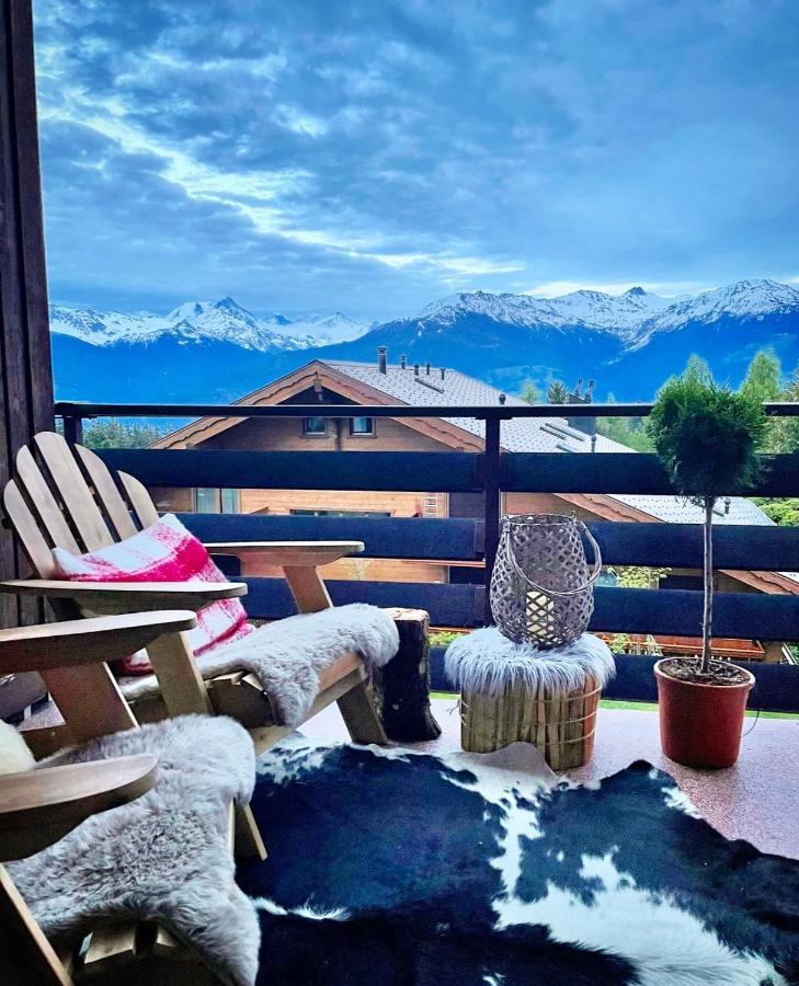 Window On Crans Montana, Appartement Avec Vue Sur Les Alpes エクステリア 写真
