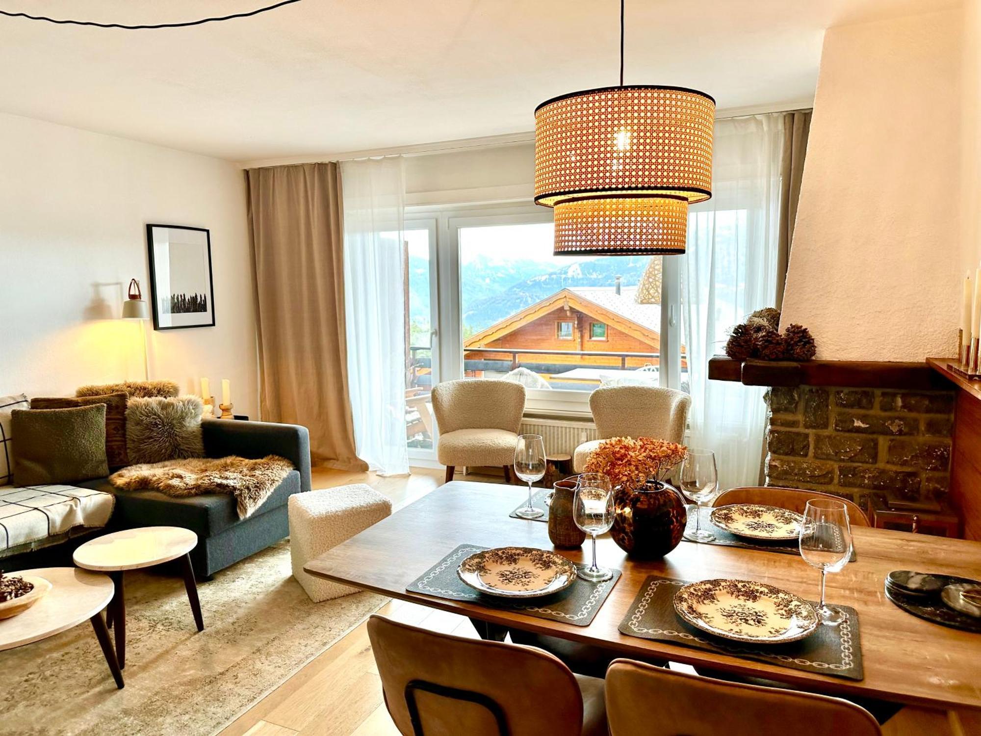 Window On Crans Montana, Appartement Avec Vue Sur Les Alpes エクステリア 写真